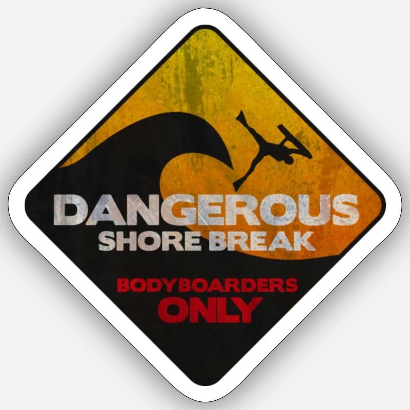 Dangerous Shorebeak - Sticker taille S (10 x 10 cm) - blanc mat