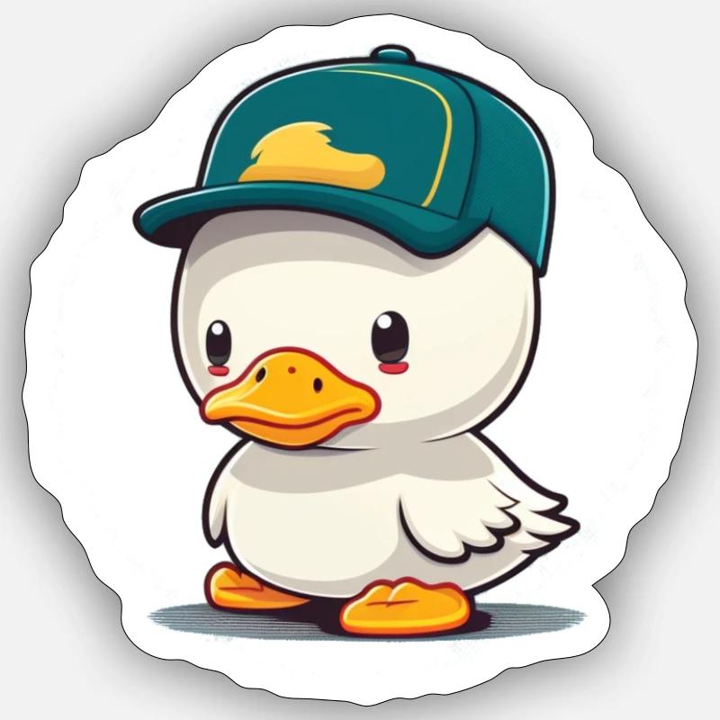 Cute duck 1 - Sticker Größe S (10 x 10 cm) - Mattweiß
