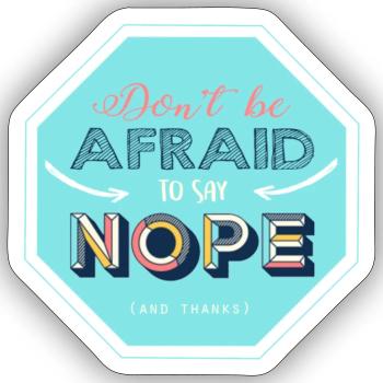 Nope-Design - Sticker Größe S (10 x 10 cm) - Mattweiß - Vorne