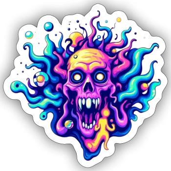 Skull - Sticker Größe S (10 x 10 cm) - Mattweiß - Vorne