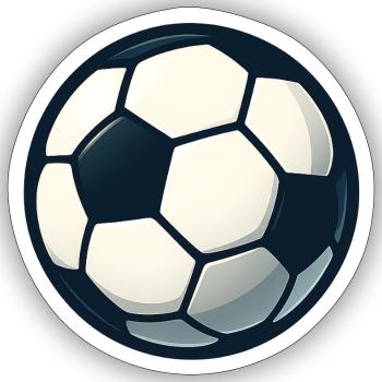 Kugelball Muster Fußball - Sticker Größe S (10 x 10 cm) - Mattweiß - Vorne