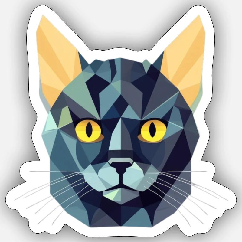 Anmutige Katze im Vektorstil Sticker Größe S (10 x 10 cm)