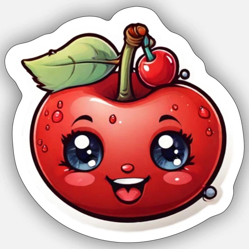 Mode & plus « Cerise » 🍒 Sticker taille S (10 x 10 cm)