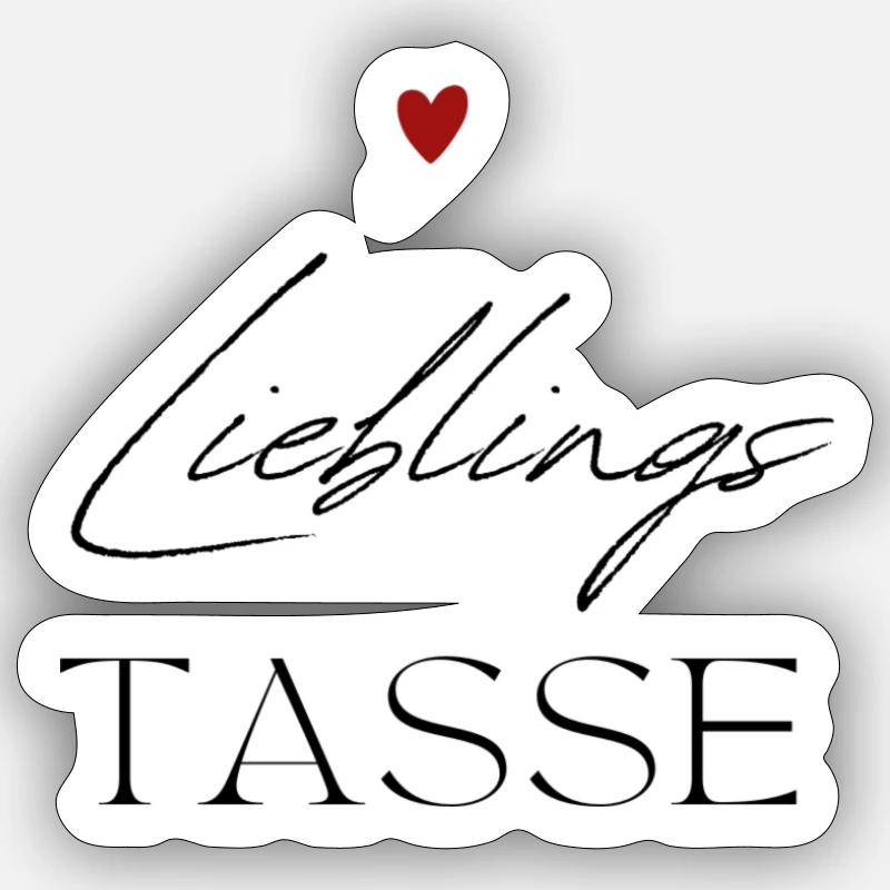 Lieblingstasse - Sticker Größe S (10 x 10 cm) - Mattweiß