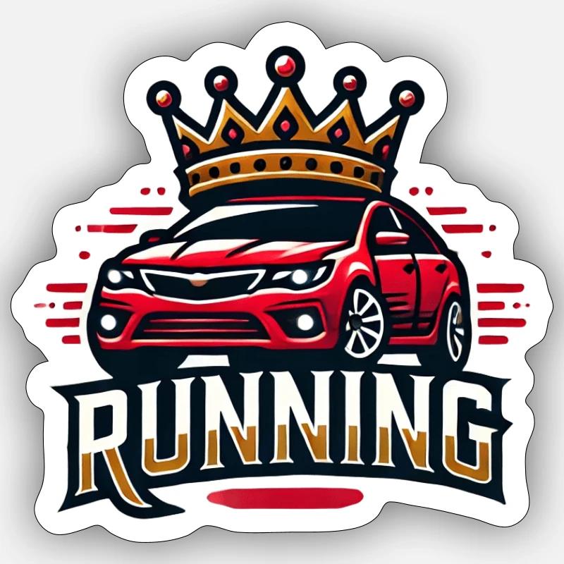 Roi de la course Sticker taille S (10 x 10 cm)
