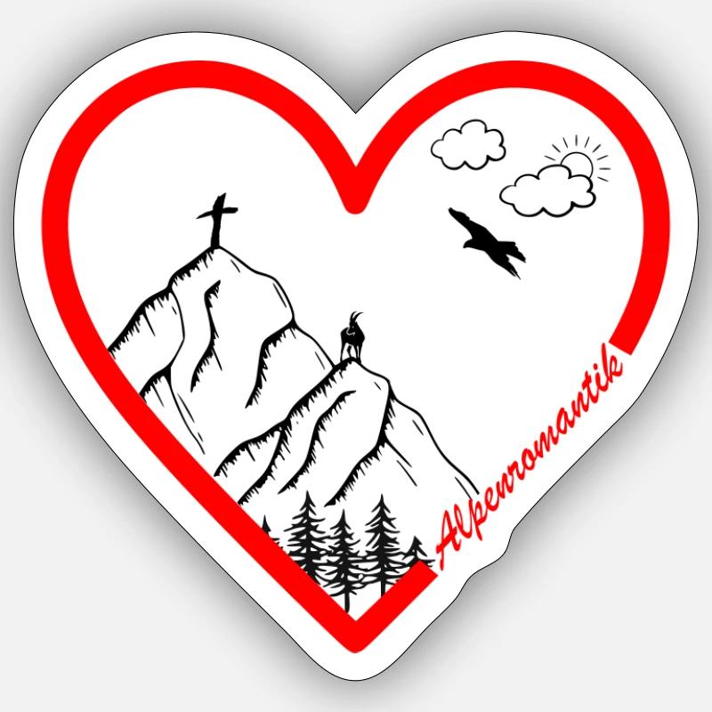Romantisme alpin - Sticker taille S (10 x 10 cm) - blanc mat