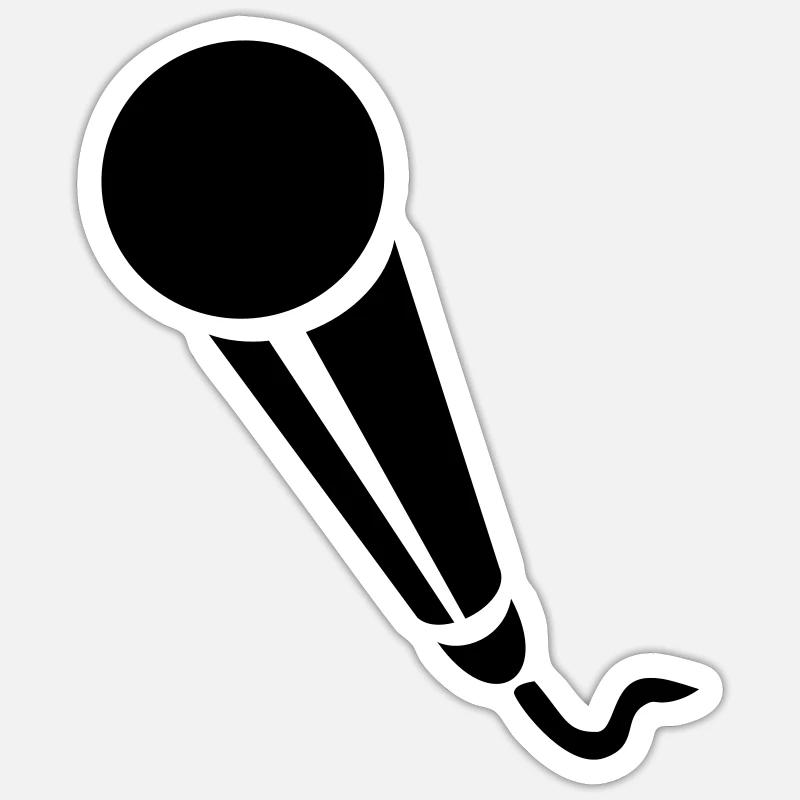 Microphone - Musique - Sticker taille S (10 x 10 cm) - blanc mat