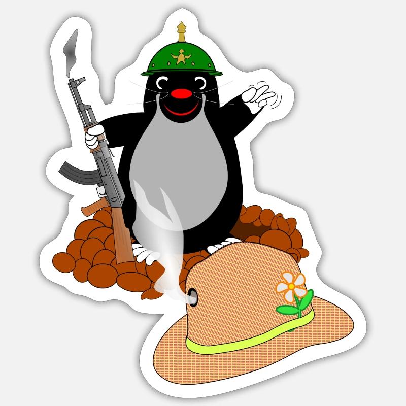 Battle Mole - Sticker size S (10 x 10 cm) - white matte