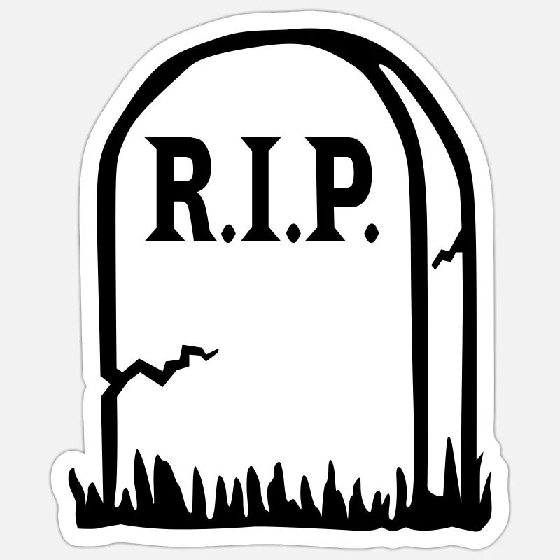 RIP - Death - Sticker size S (10 x 10 cm) - white matte