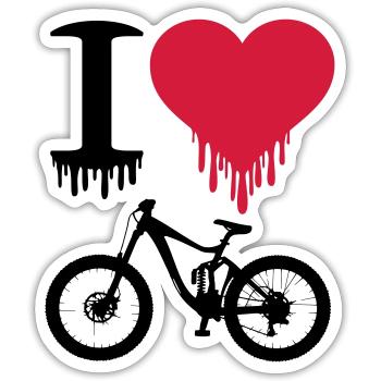 I love Downhill Bike Freeride Enduro MTB Biking - Sticker Größe S (10 x 10 cm) - Mattweiß - Vorne