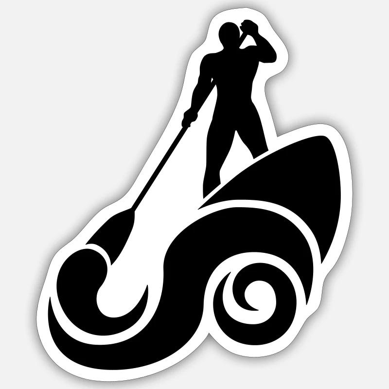 SUP & Wave - Sticker taille S (10 x 10 cm) - blanc mat