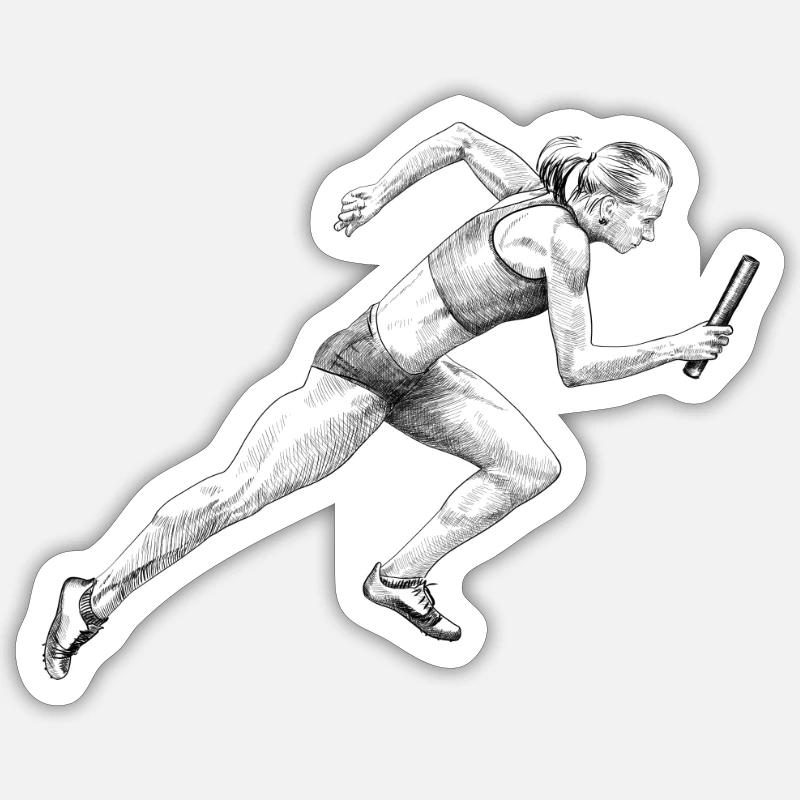 Runner - Sticker size S (10 x 10 cm) - white matte
