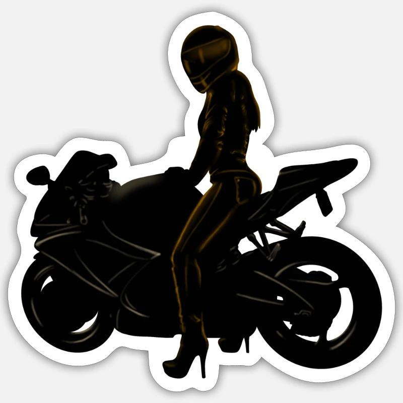 Motorcycle - Sticker size S (10 x 10 cm) - white matte