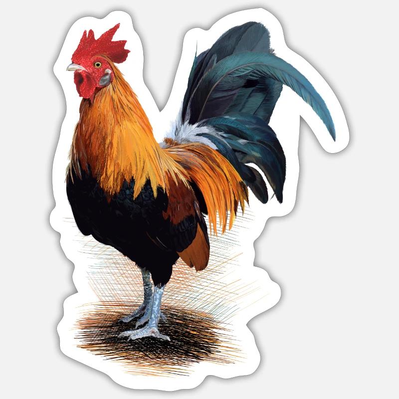 Hahn - Sticker taille S (10 x 10 cm) - blanc mat