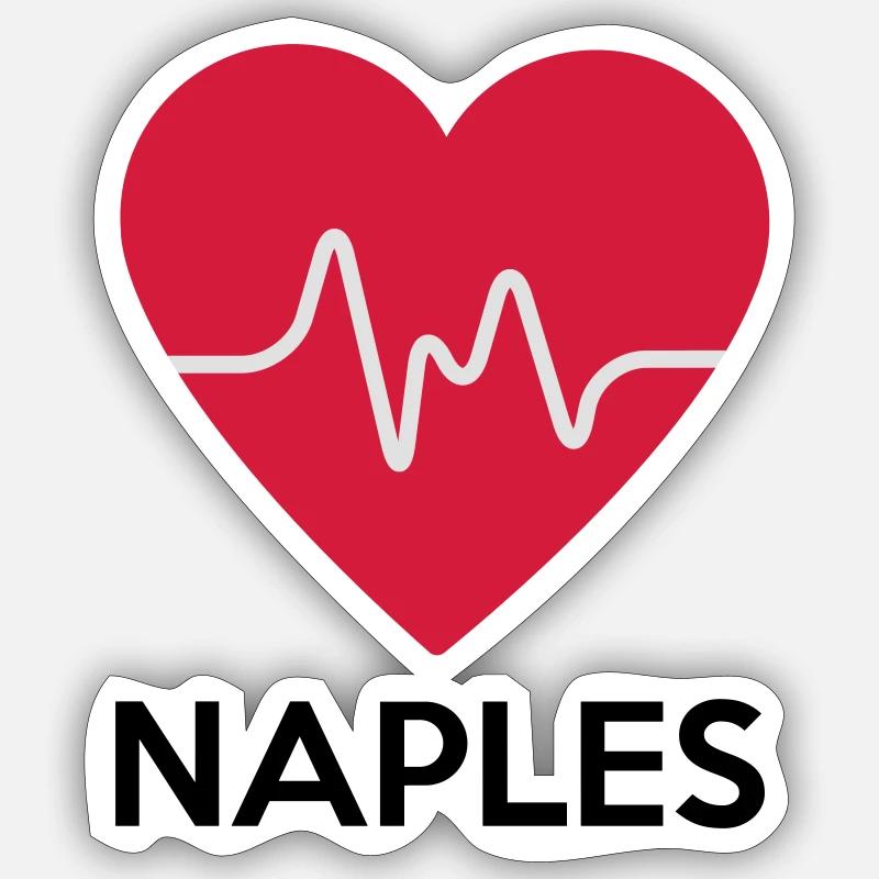 heart Naples - Sticker size S (10 x 10 cm) - white matte