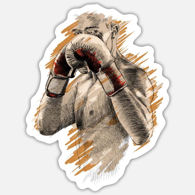 Boxer - Sticker size S (10 x 10 cm) - white matte