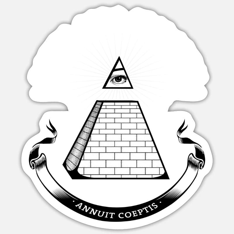 illuminati pyramid enlightenment secret cool nerd b - Sticker size S (10 x 10 cm) - white matte