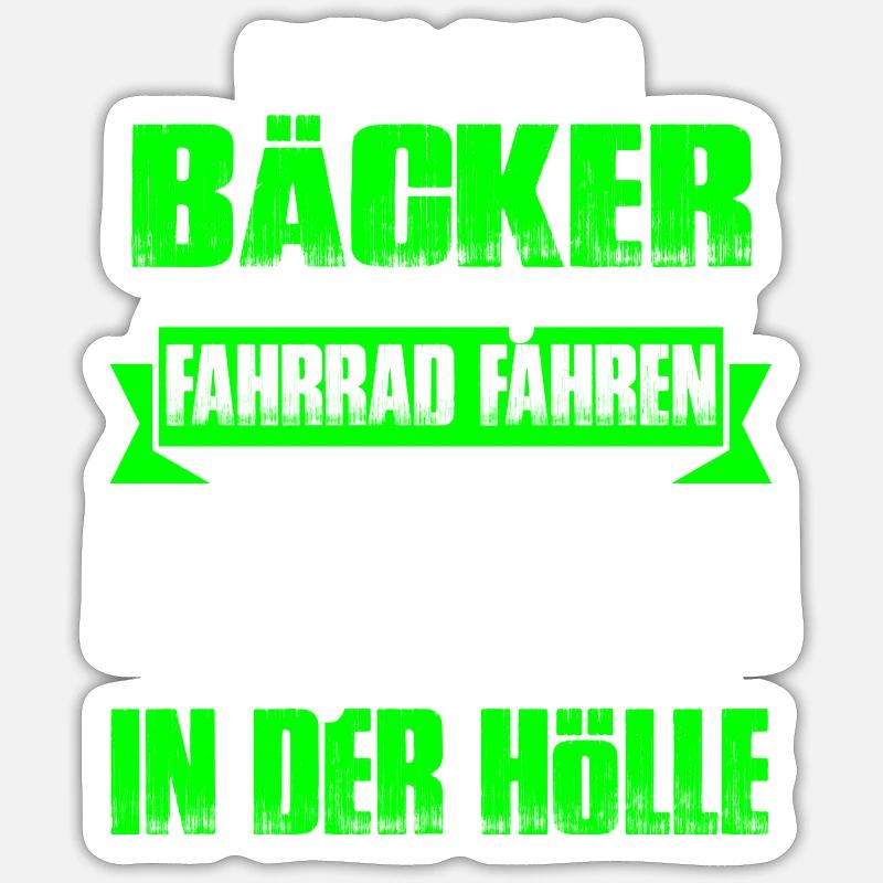 BÄCKER - Hölle - Sticker Größe S (10 x 10 cm) - Mattweiß