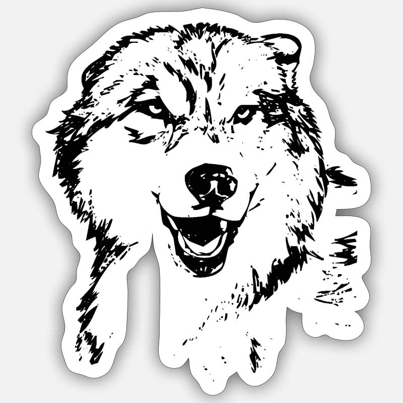 wolf - Sticker size S (10 x 10 cm) - white matte