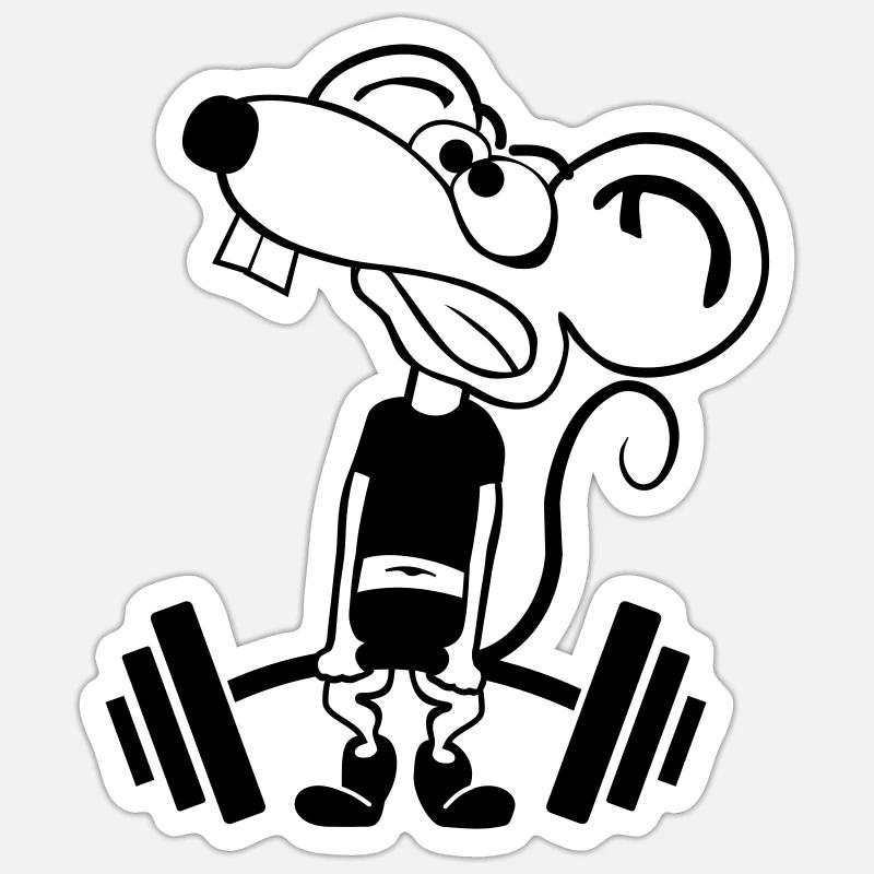 Pump Maus kontur 2c - Sticker Größe S (10 x 10 cm) - Mattweiß