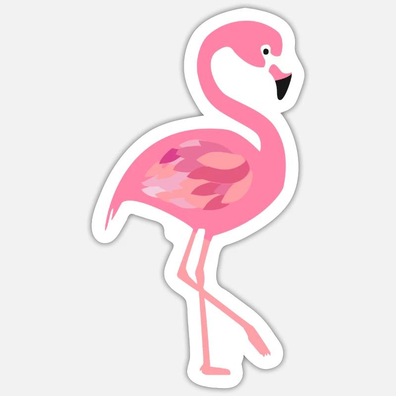 flamant - Sticker taille S (10 x 10 cm) - blanc mat