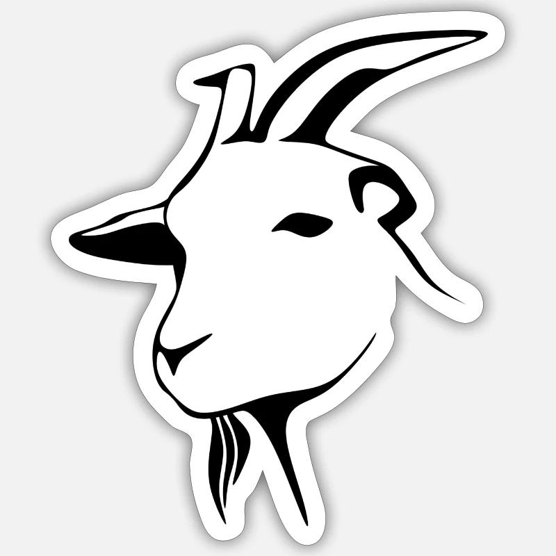 goat9 - Sticker Größe S (10 x 10 cm) - Mattweiß