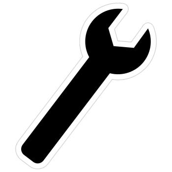 Wrench - Sticker size S (10 x 10 cm) - white matte - Front
