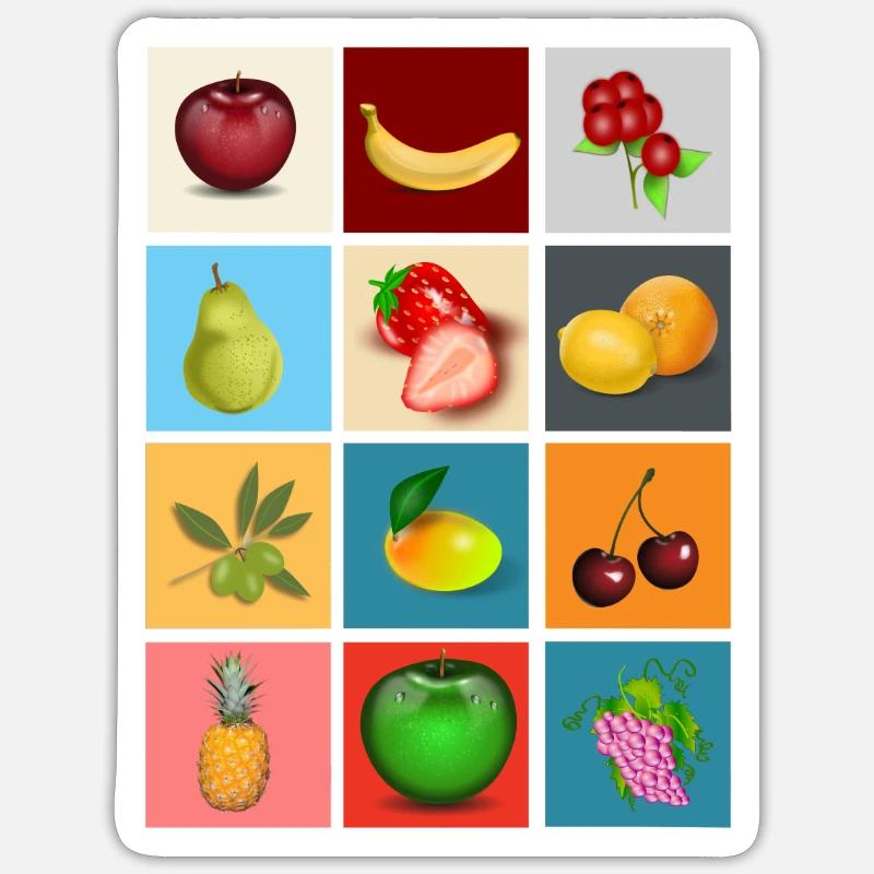fruits - Sticker taille S (10 x 10 cm) - blanc mat