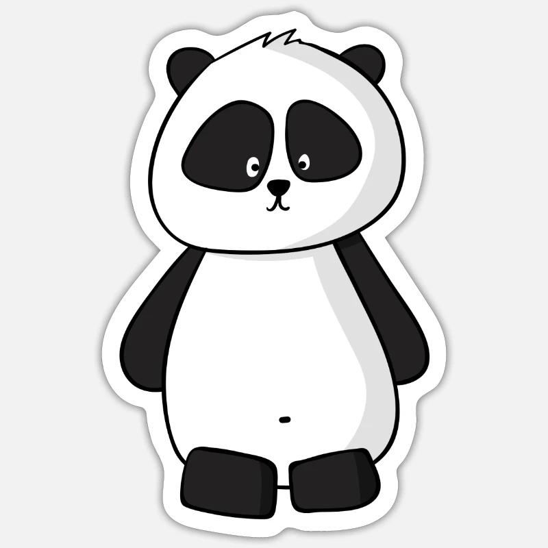 Panda - Sticker taille S (10 x 10 cm) - blanc mat