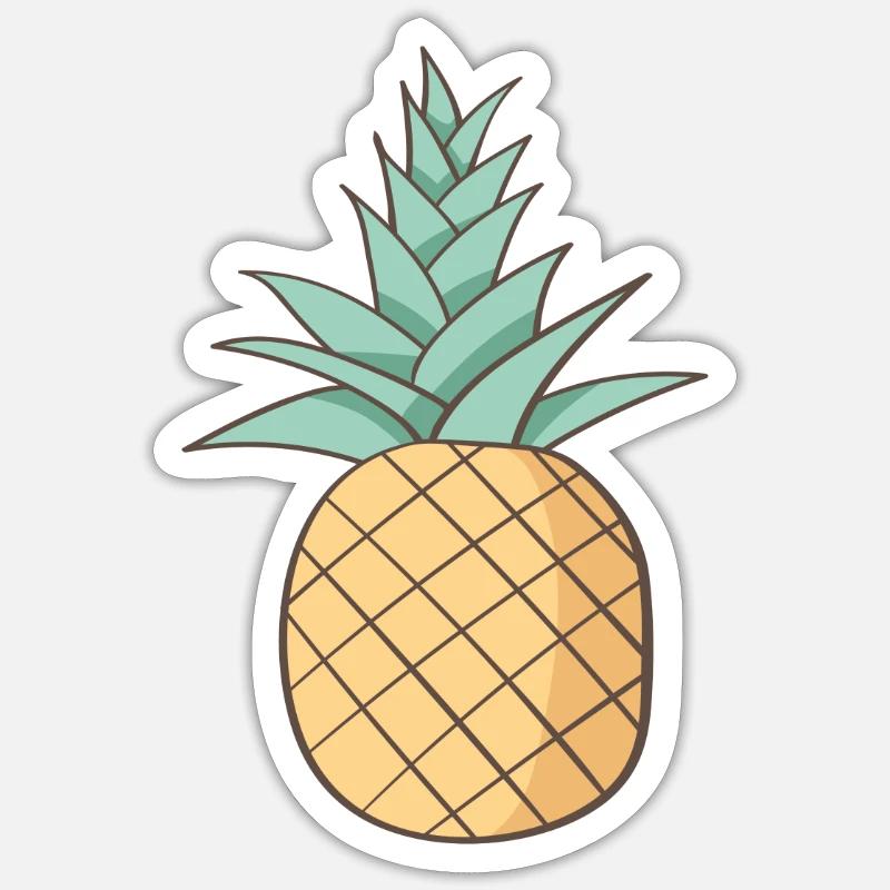 Ananas - Sticker taille S (10 x 10 cm) - blanc mat
