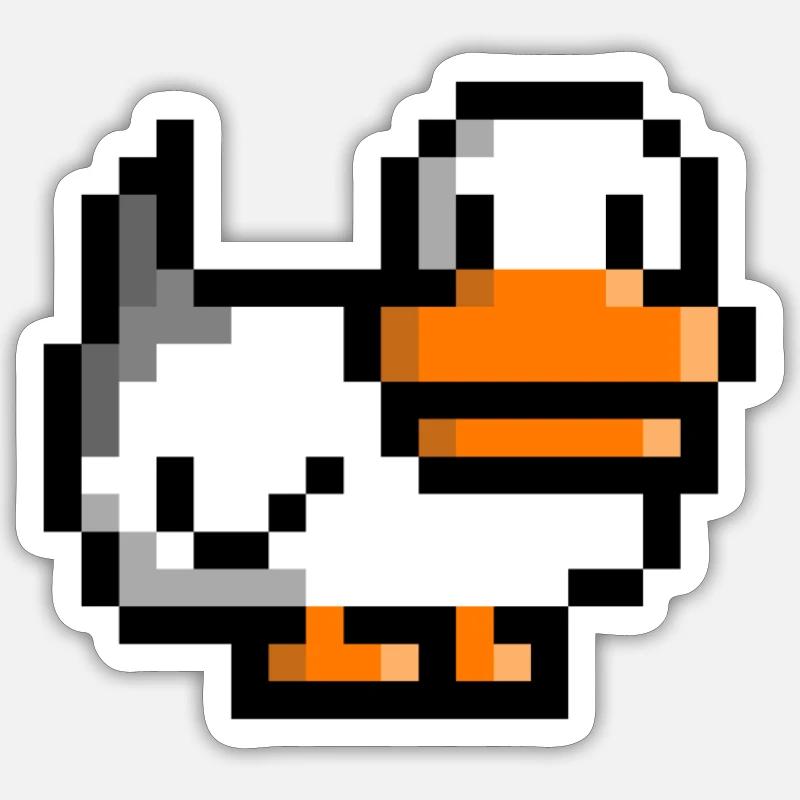 Retro duck - Sticker size S (10 x 10 cm) - white matte