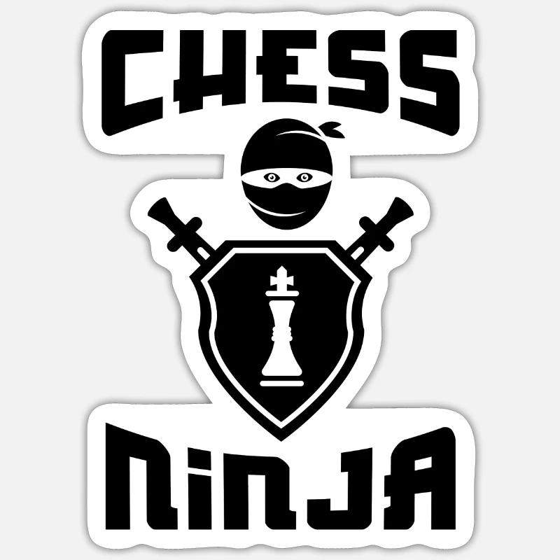 Chess Ninja - Sticker size S (10 x 10 cm) - white matte