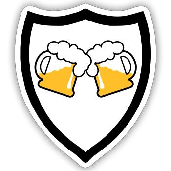 Beer emblem 2c - Sticker size S (10 x 10 cm) - white matte - Front