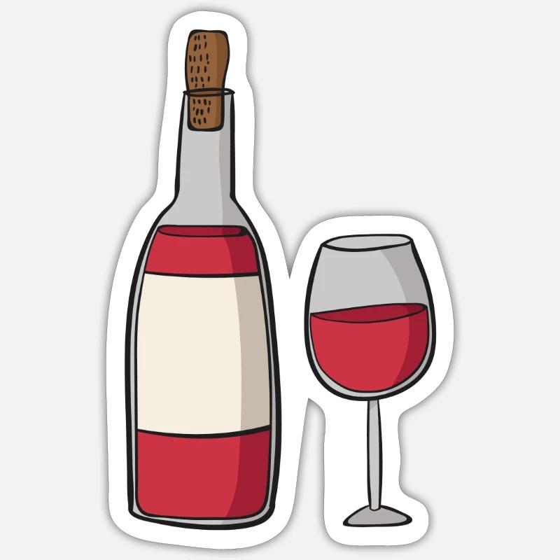 wine - Sticker taille S (10 x 10 cm) - blanc mat
