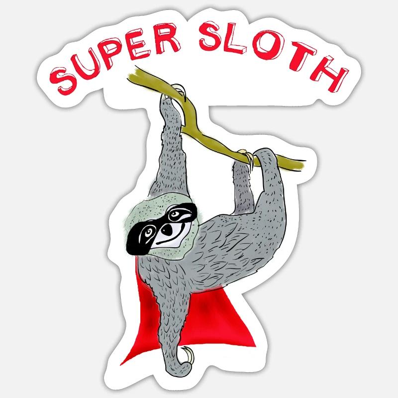 super sloth sloth chill sleep slow nerd lazy Sticker size S (10 x 10 cm)