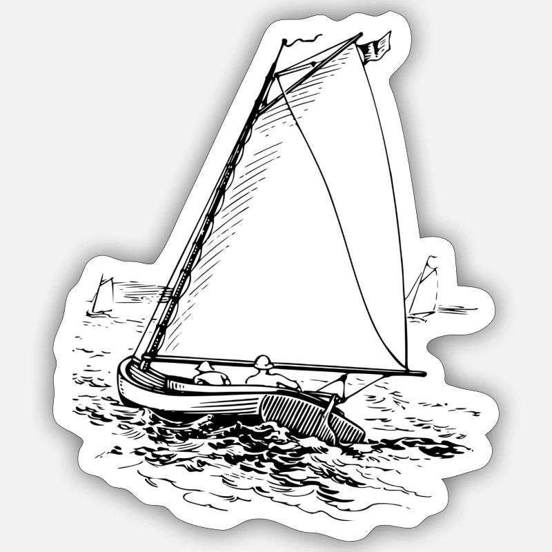 sailing - Sticker size S (10 x 10 cm) - white matte