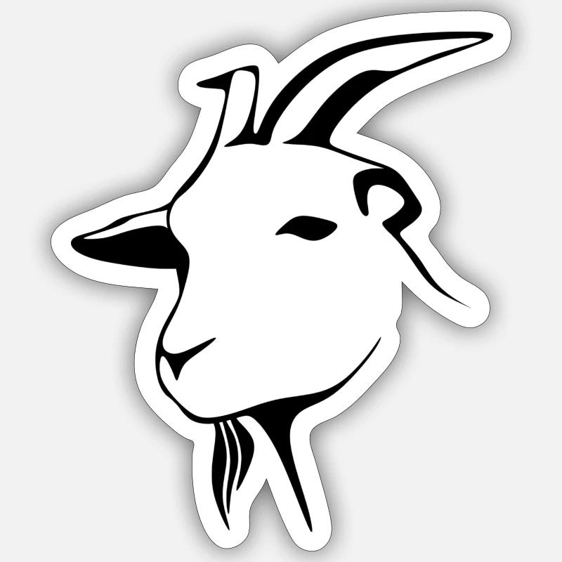 chèvre - Sticker taille S (10 x 10 cm) - blanc mat