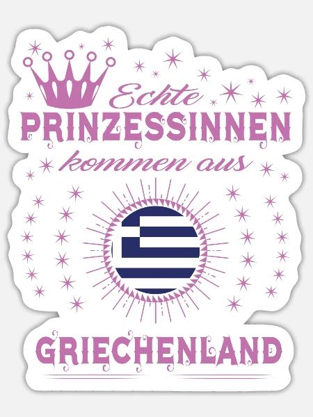 Prinzessinnen kommen aus GRIECHENLAND - Sticker Größe S (10 x 10 cm) - Mattweiß