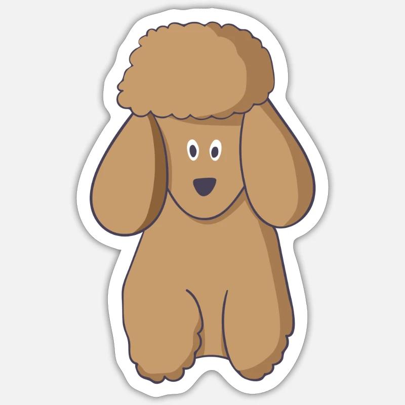 Pudel - Sticker taille S (10 x 10 cm) - blanc mat