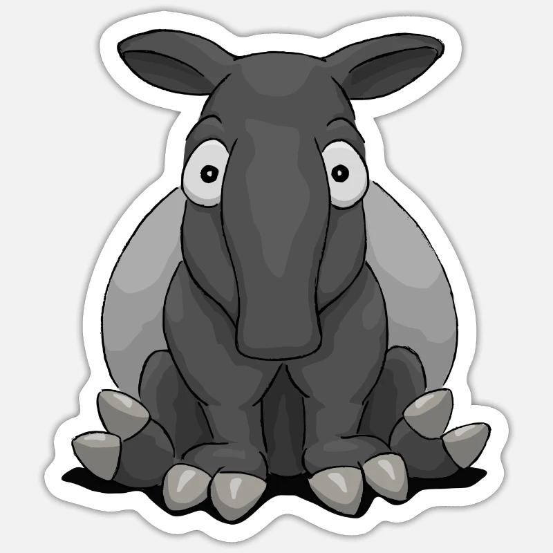 quirky comic tapir funny cool gift - Sticker size S (10 x 10 cm) - white matte