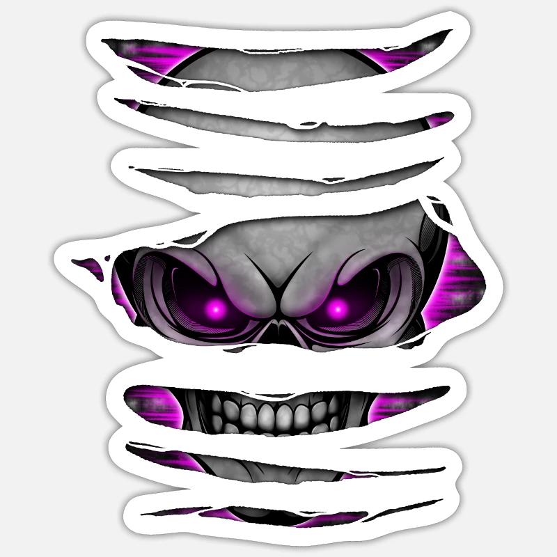 Skull ripped open 005 Sticker size S (10 x 10 cm)