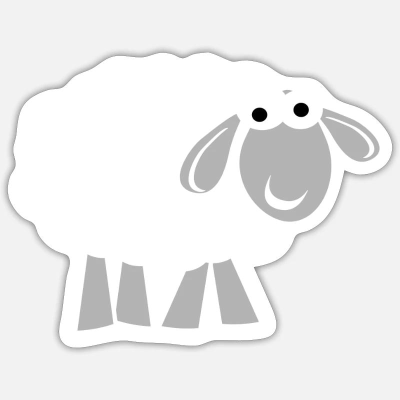 Mouton - Sticker taille S (10 x 10 cm) - blanc mat