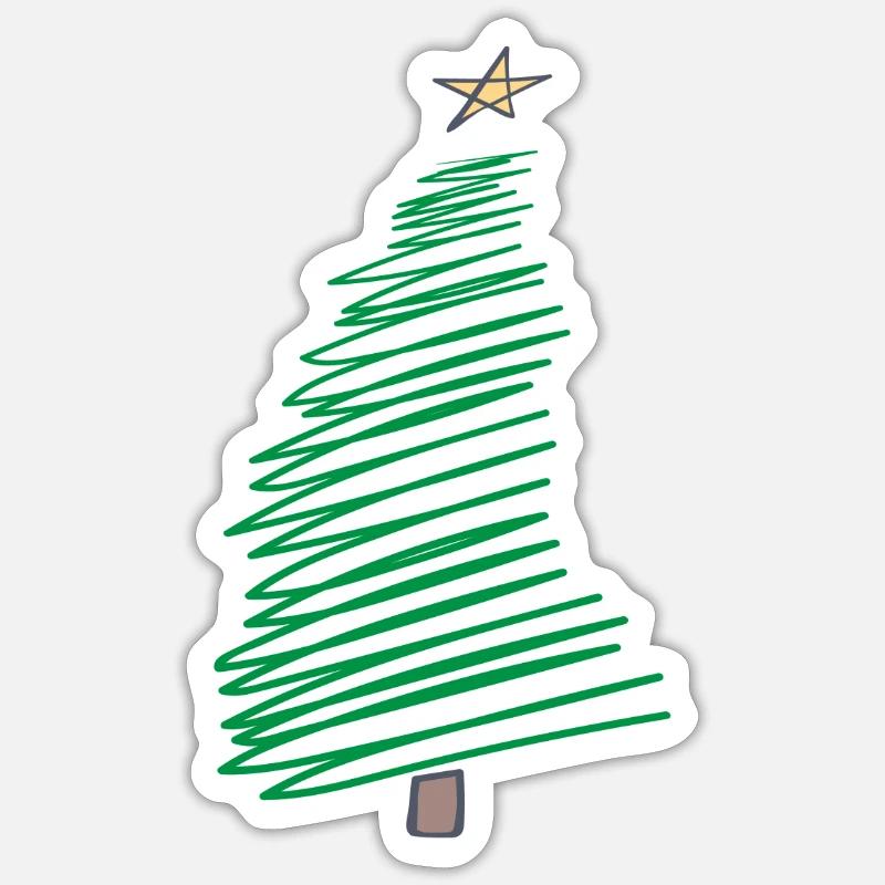 Arbre de Noël - Sticker taille S (10 x 10 cm) - blanc mat