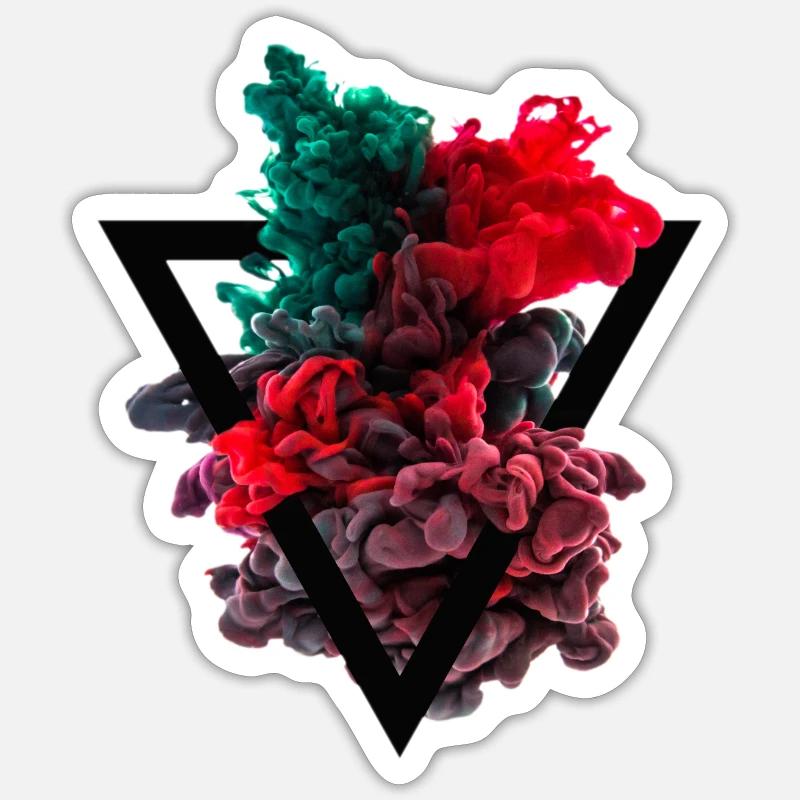 Couleur et eau - Sticker taille S (10 x 10 cm) - blanc mat