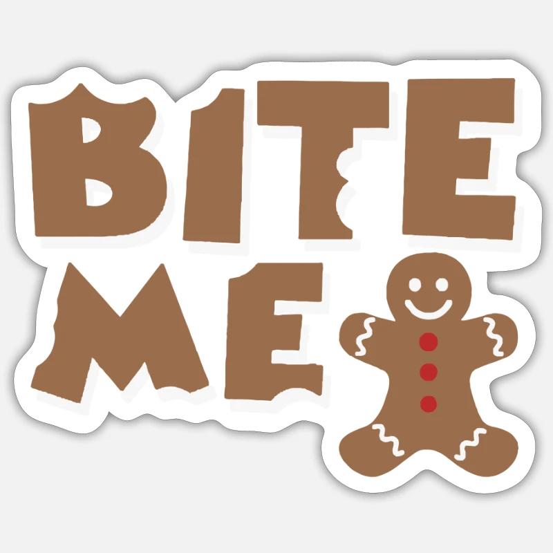 bite me - Sticker Größe S (10 x 10 cm) - Mattweiß