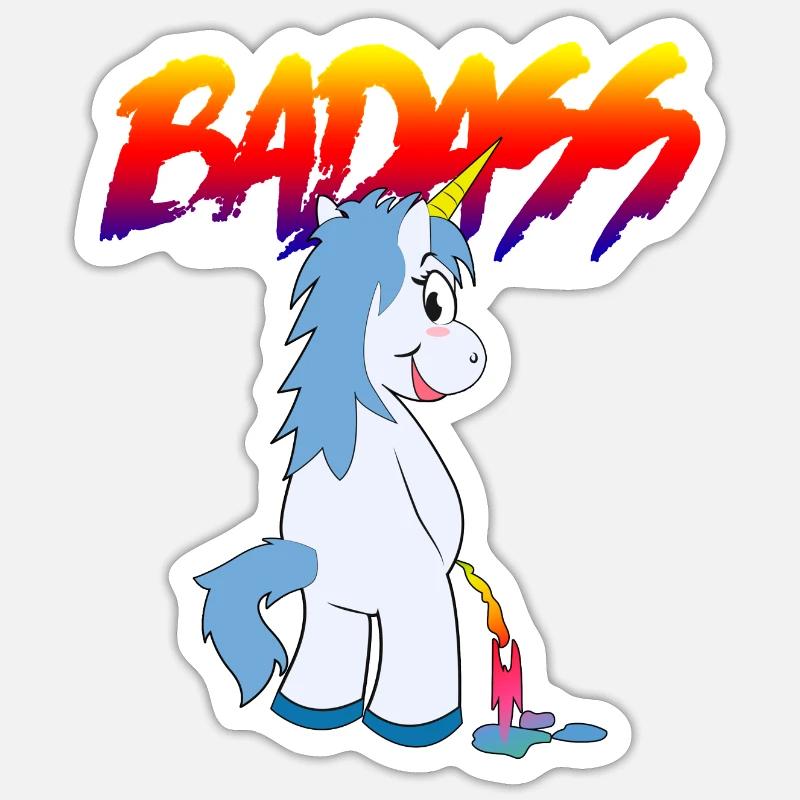 badass2 - Sticker Größe S (10 x 10 cm) - Mattweiß