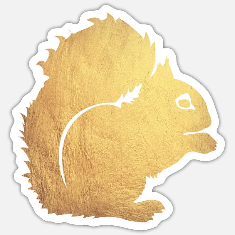 gold eichhörnchen - Sticker Größe S (10 x 10 cm) - Mattweiß