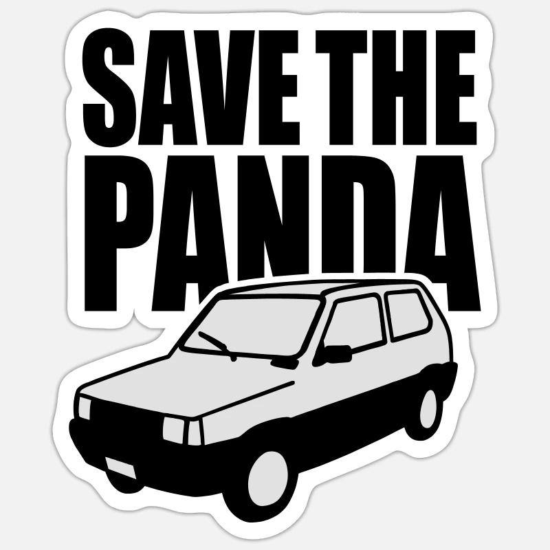 Save the panda - Sticker Größe S (10 x 10 cm) - Mattweiß