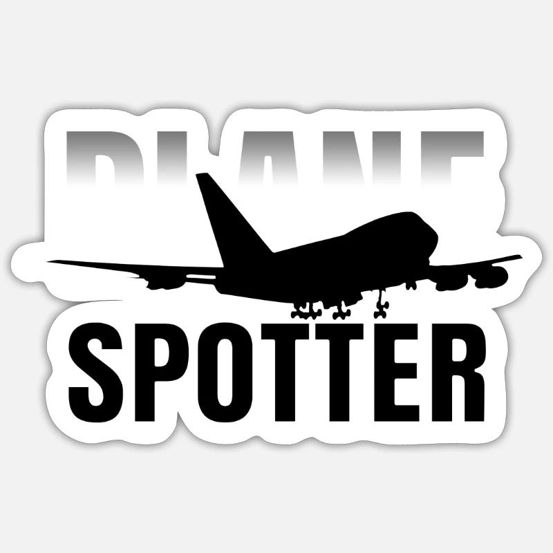 Plan spotter as a gift - Sticker size S (10 x 10 cm) - white matte