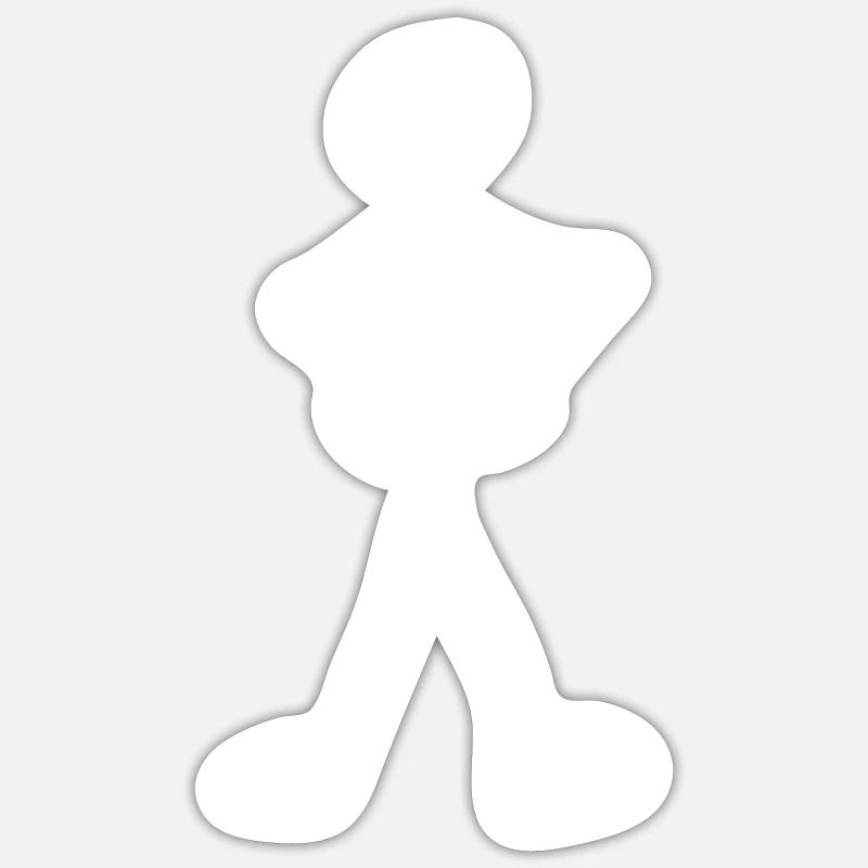 chiffre de bâton - Sticker taille S (10 x 10 cm) - blanc mat